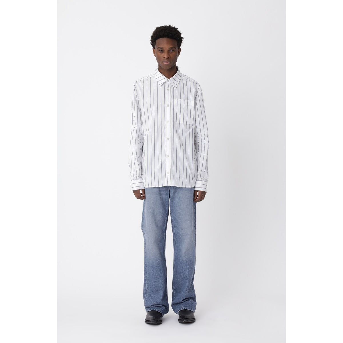 Won Hundred Knox Stripe Panel Shirt white