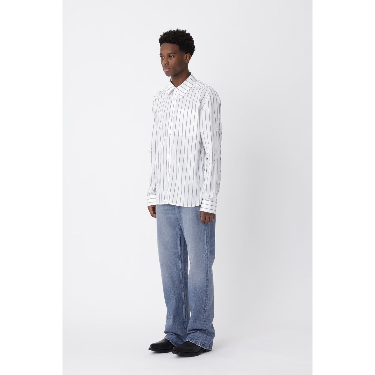 Won Hundred Knox Stripe Panel Shirt white