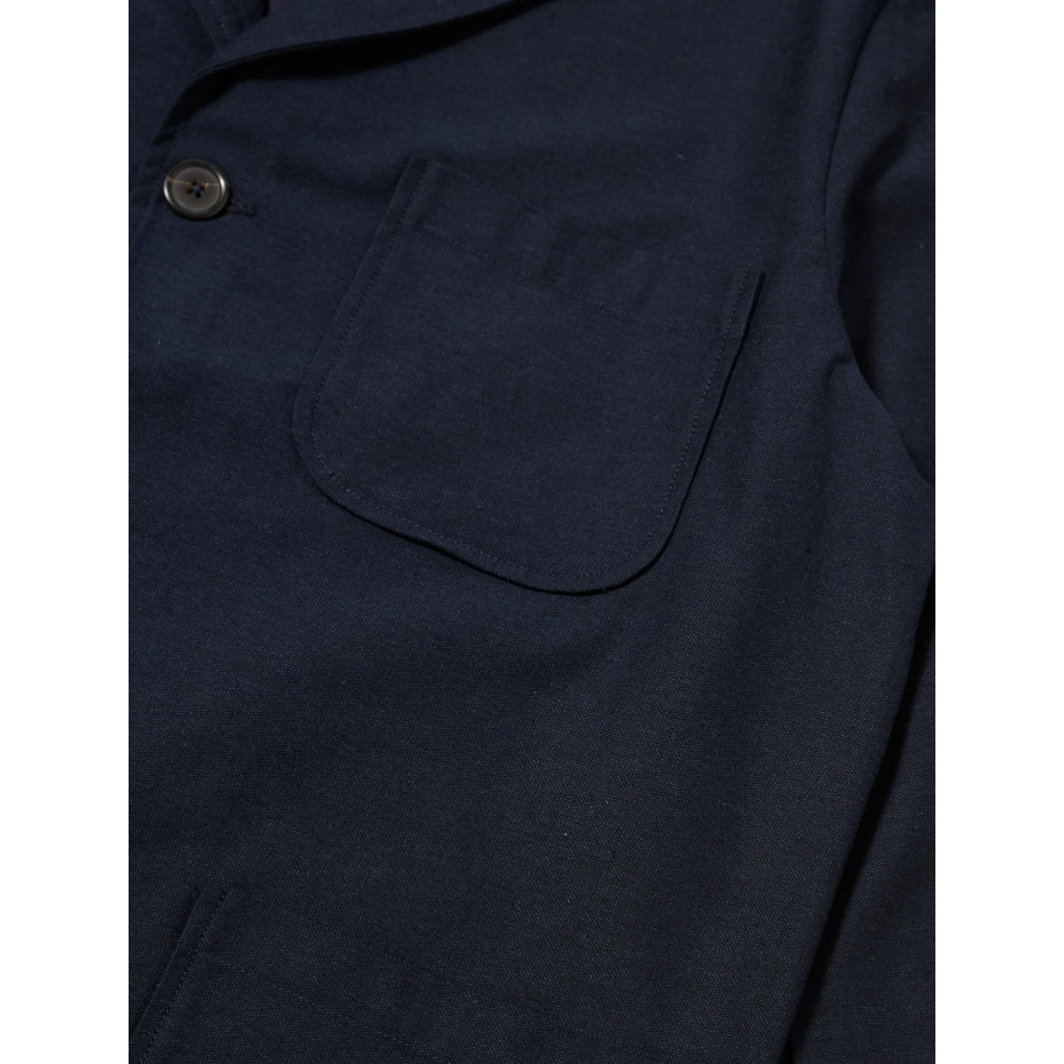 Universal Works Three Button Jacket Lucca Suiting navy