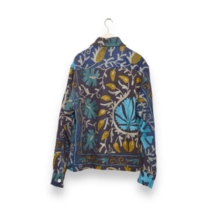 Kardo Bodhi Jacket Embroidered Cotton Kantha Blanket lilac blue