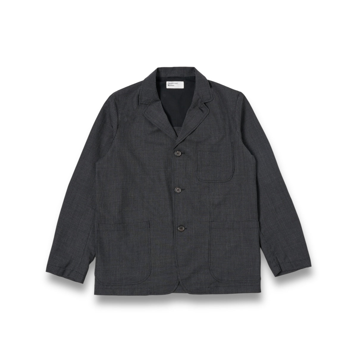 Universal Works Three Button Jacket 32544 Mini Check black