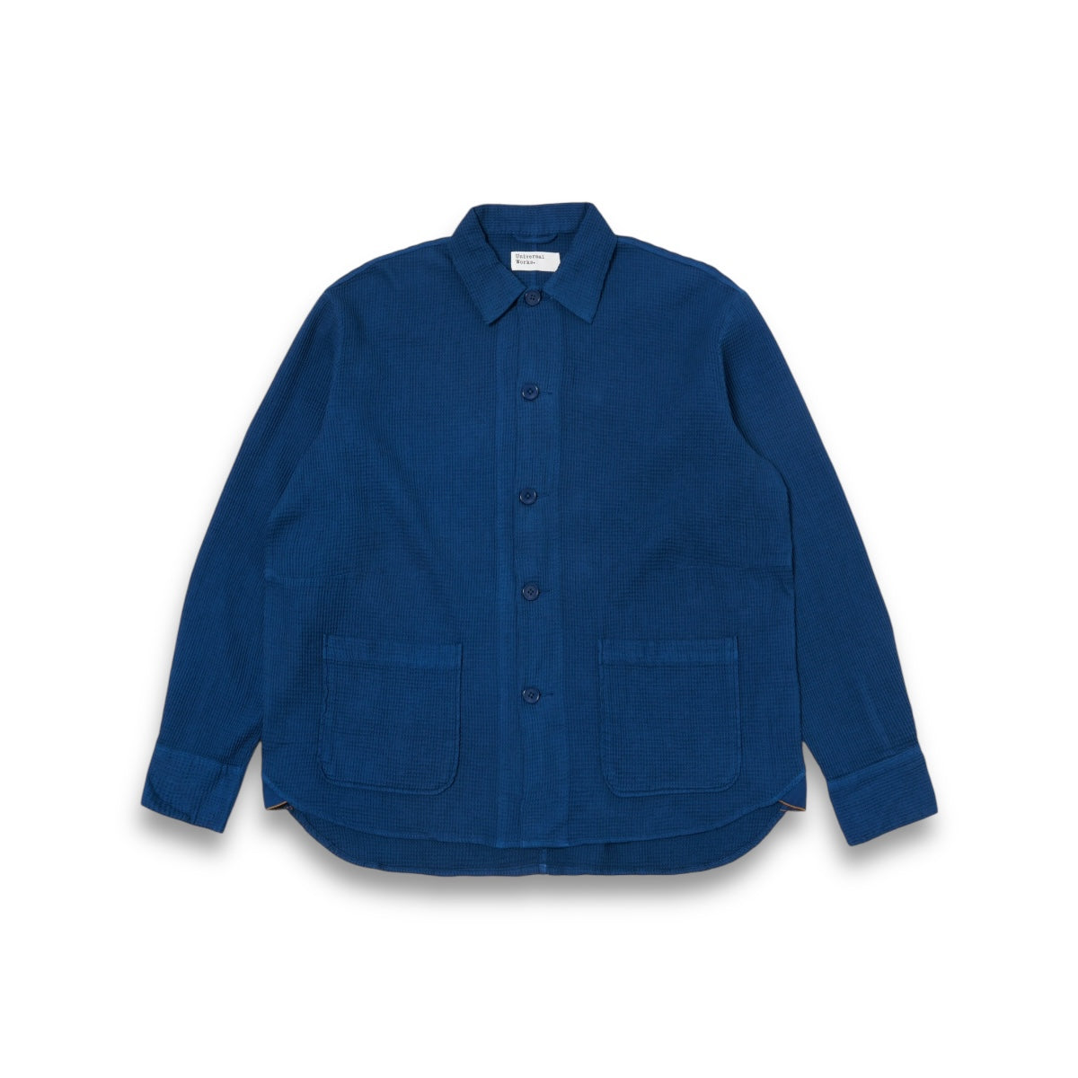 Universal Works Travail Overshirt 32185 Nippon Waffle navy