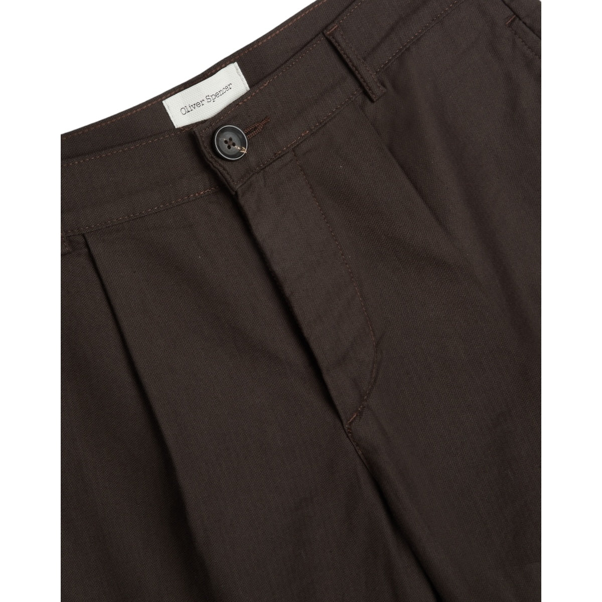 Oliver Spencer Pleated Shorts eastman brown