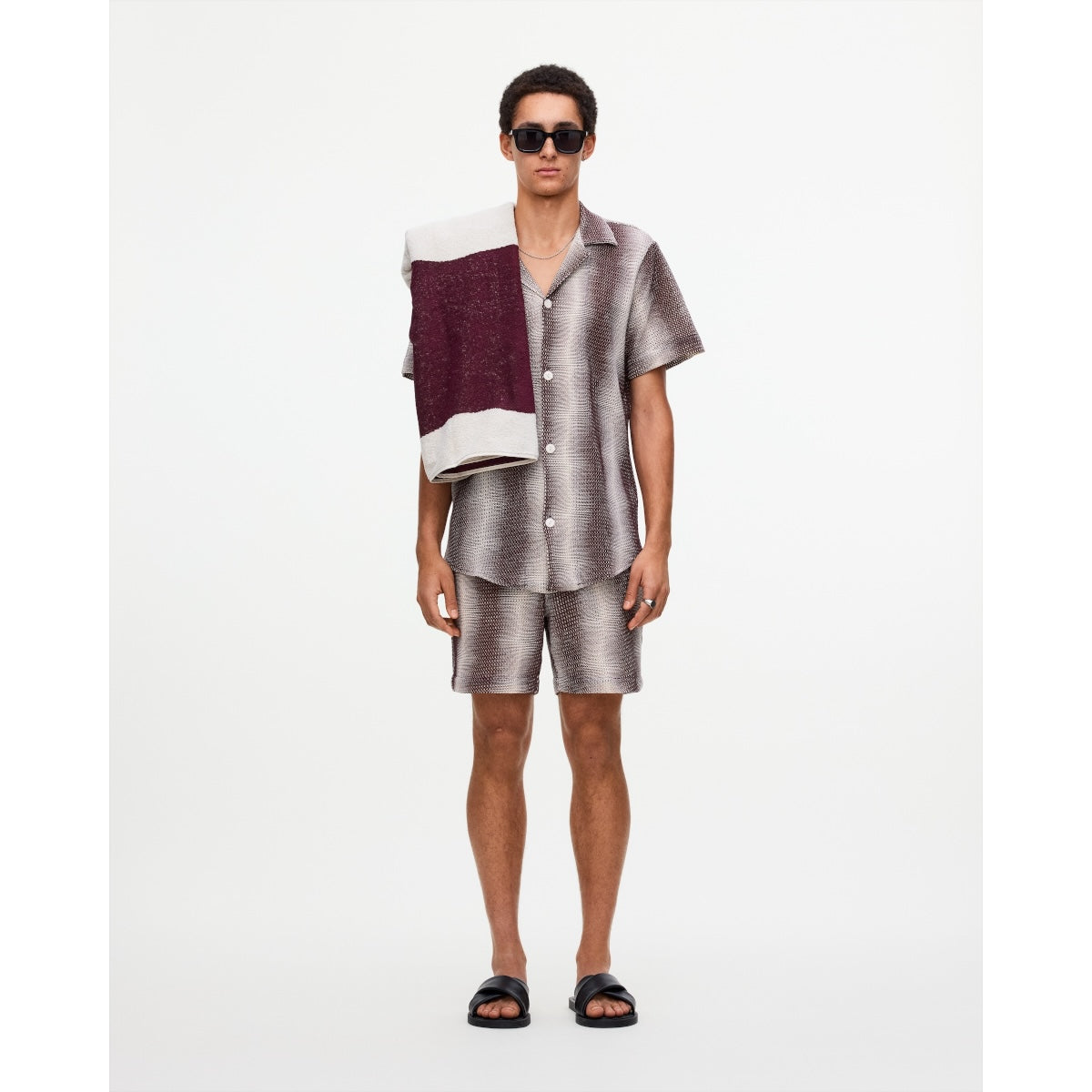 OAS Echo Cuba Net Shirt merlot