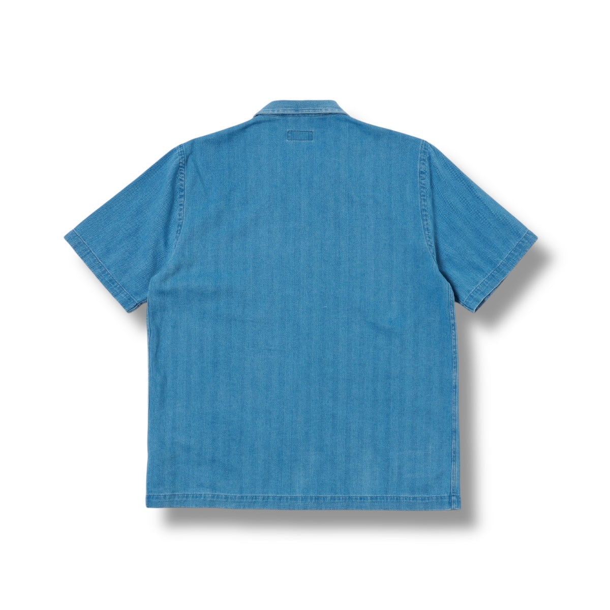 Universal Works Road Shirt 32661 Herringbone Recycled washed indigo
