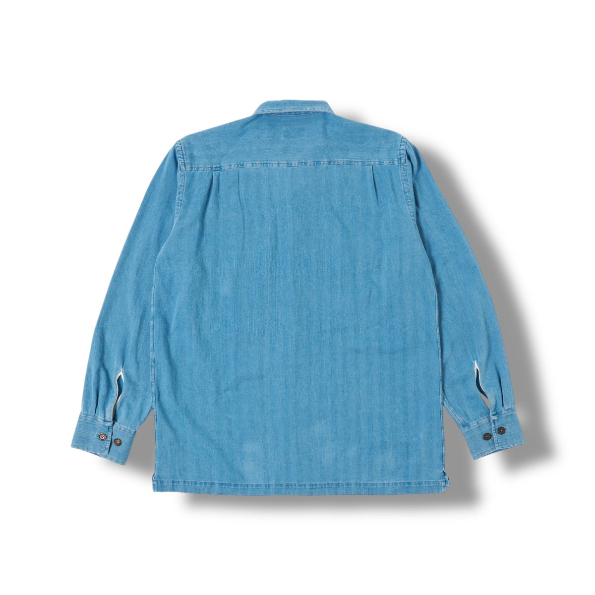 Universal Works L/S Utility Shirt 32660 Herringbone Recycled washed indigo