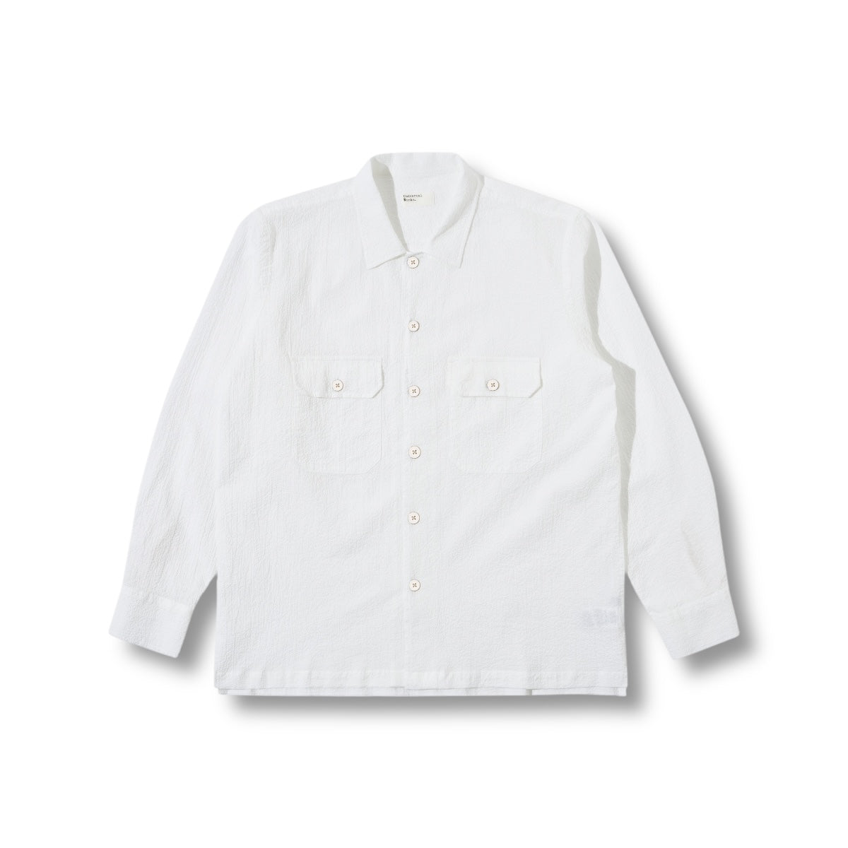 Universal Works L/S Utility Shirt 32657 Seersucker white