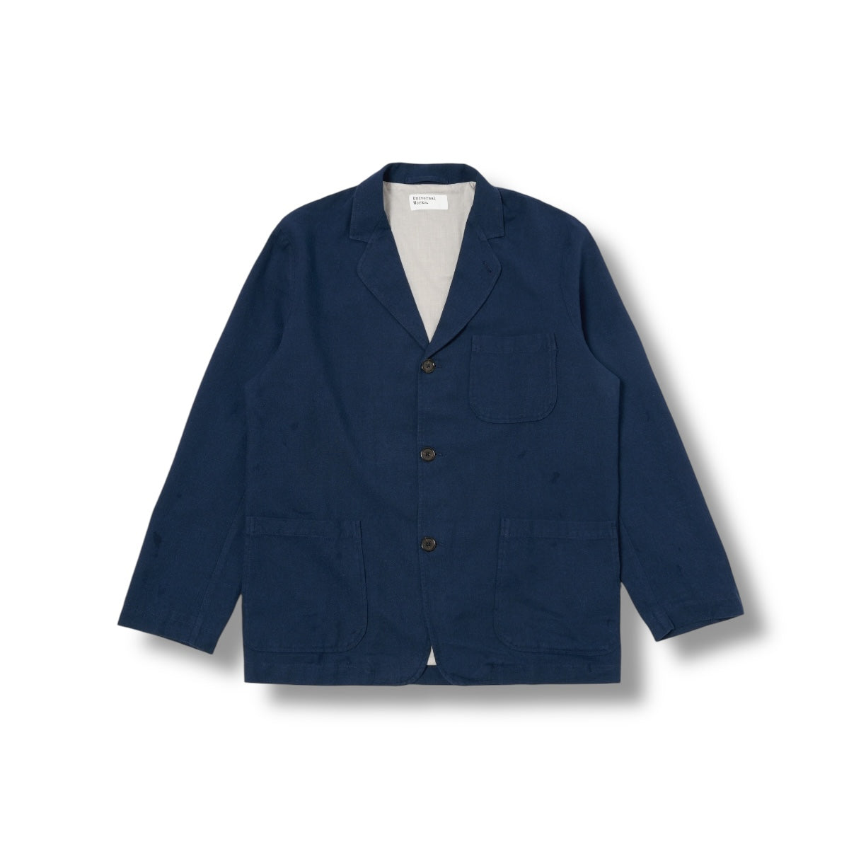 Universal Works Three Button Jacket 32610 Lord Cotton Linen navy