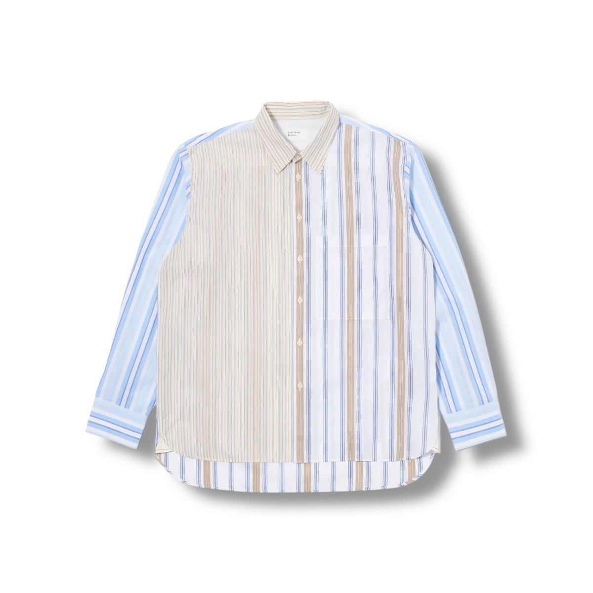 Universal Works Panel Square Pocket Shirt 32569 Pop Stripe Mixed mixed stripes