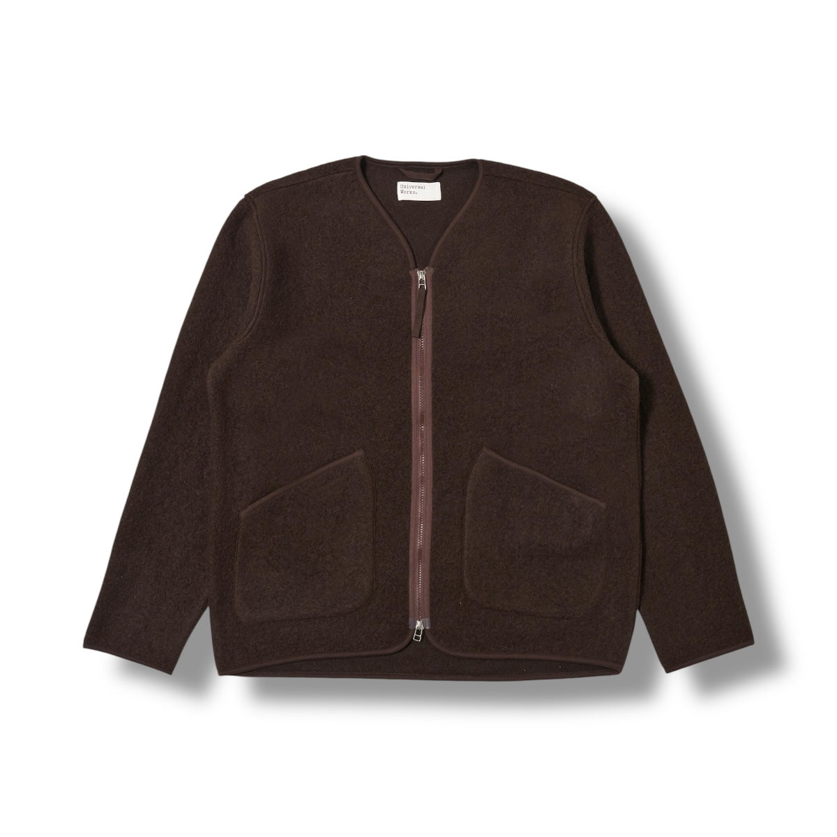 Universal Works Zip Liner Jacket Wool Fleece brown