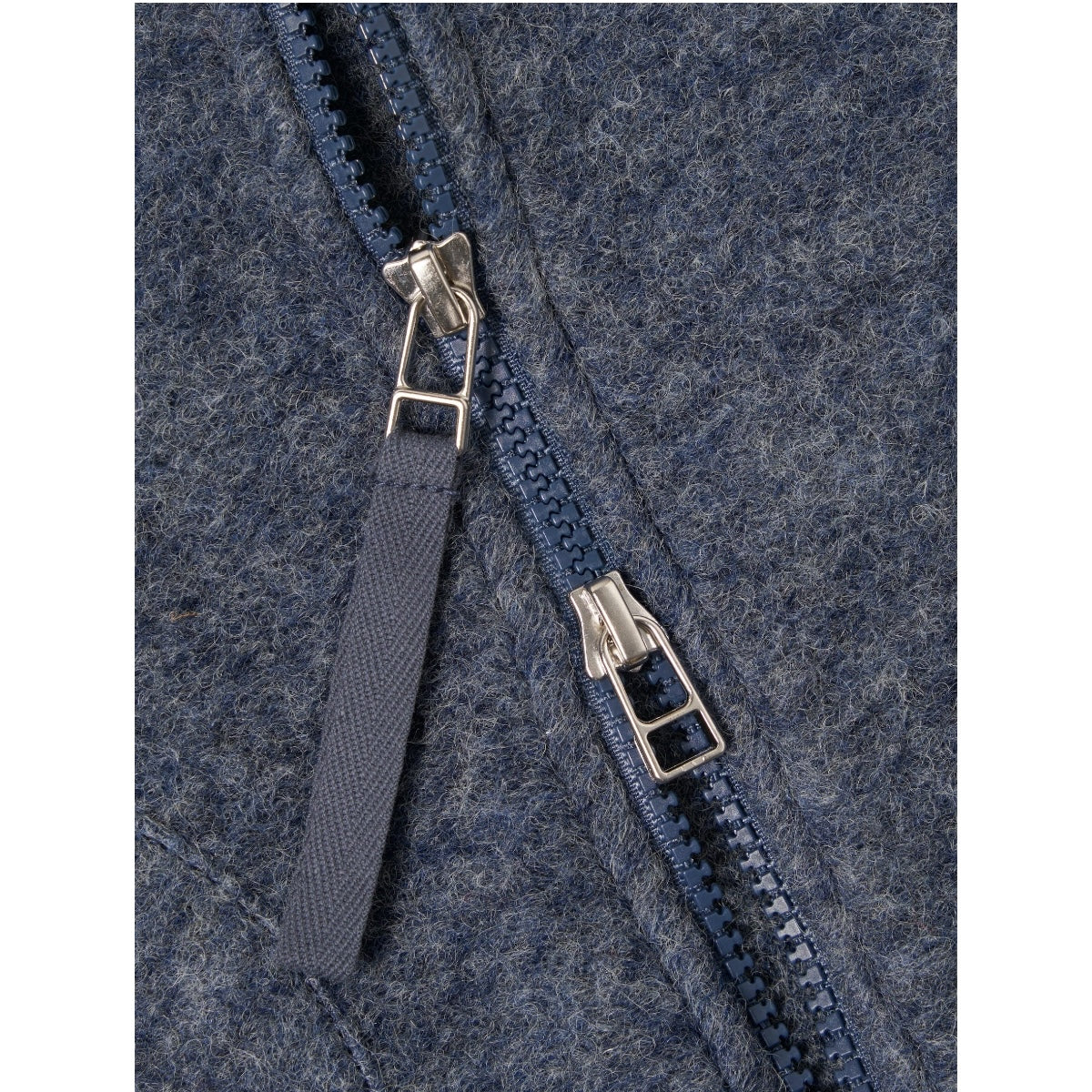 Universal Works Zip Waistcoat Wool Fleece slate blue