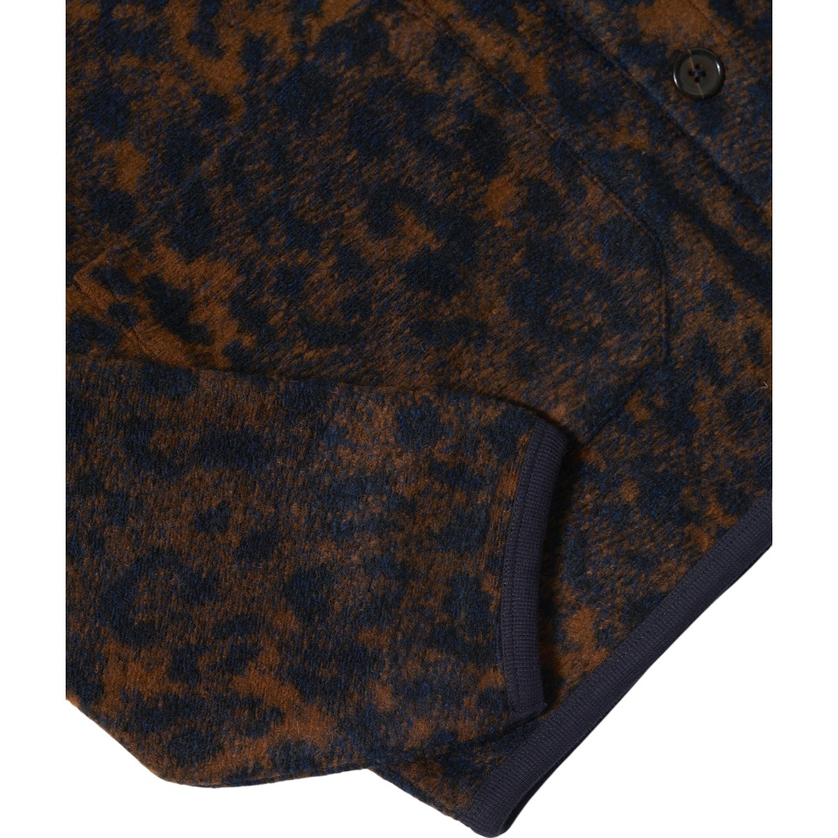 Universal Works Cardigan Night Leopard dark navy/brown