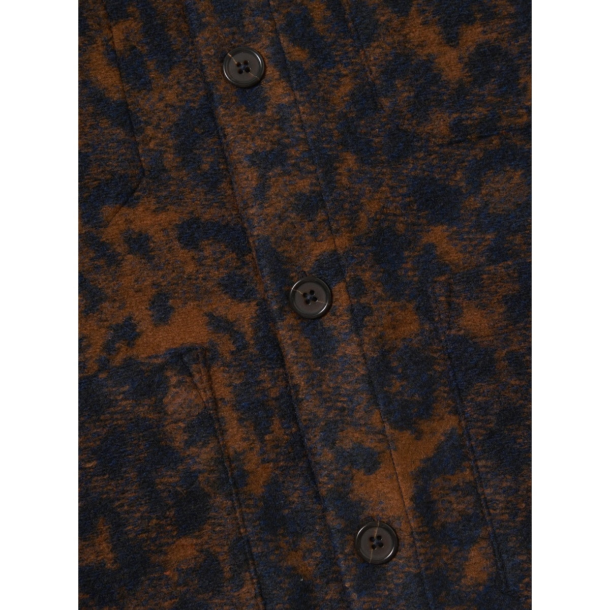 Universal Works Cardigan Night Leopard dark navy/brown