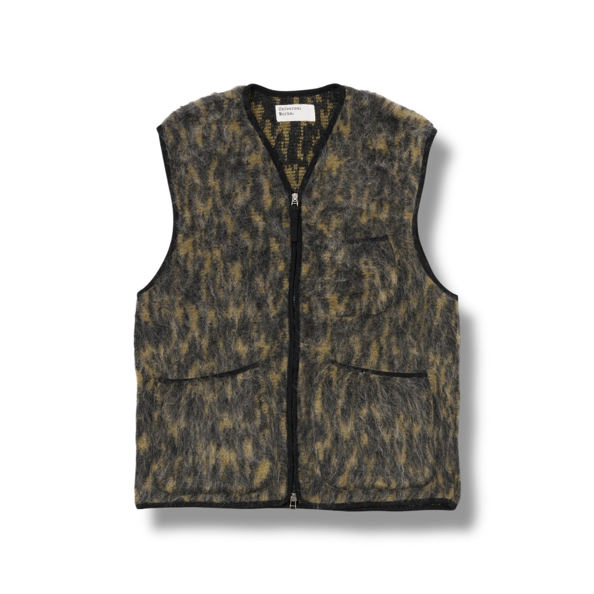 Universal Works Zip Gilet Dolce Fleece charcoal