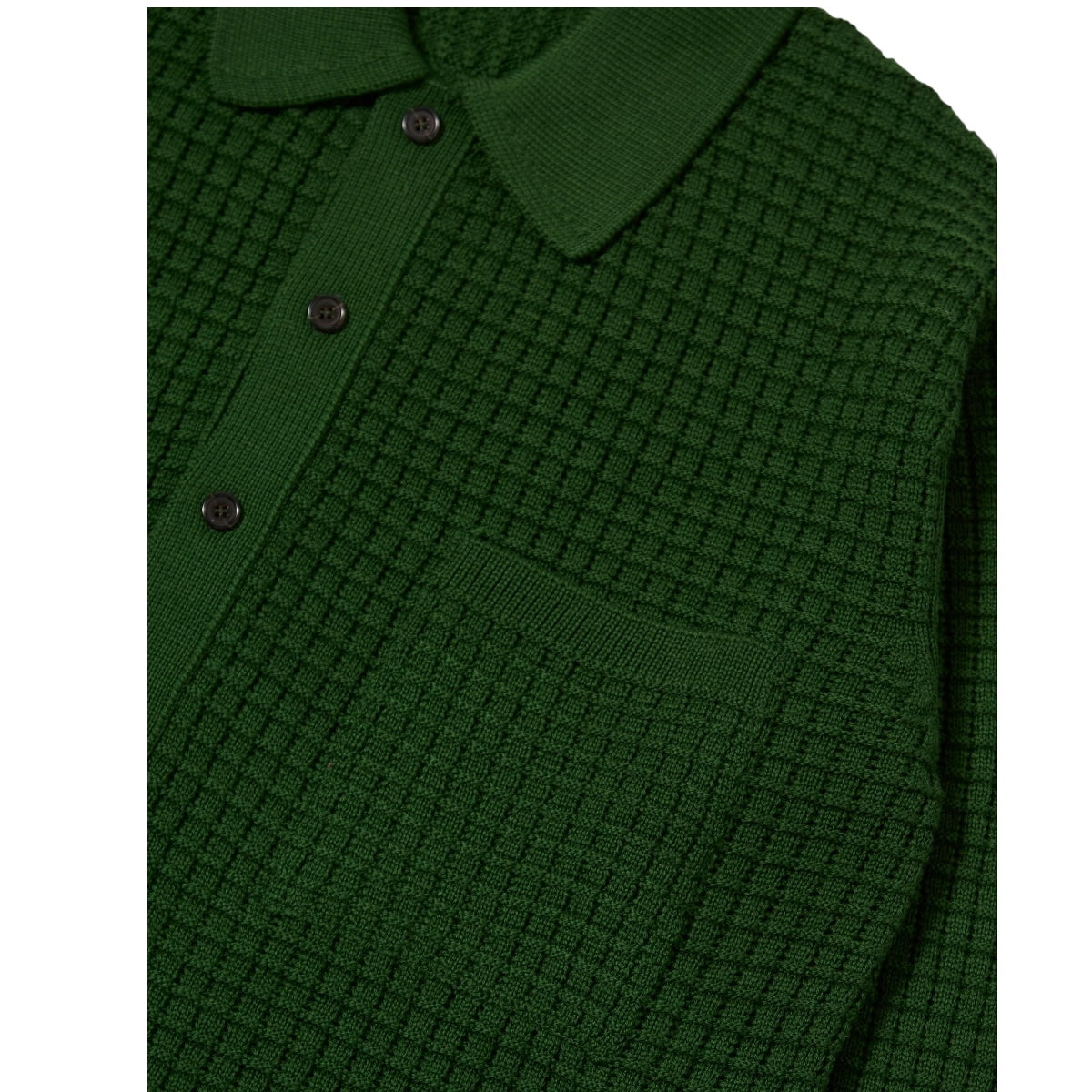 Universal Works Charlie Cardigan Textured Merino Knit green