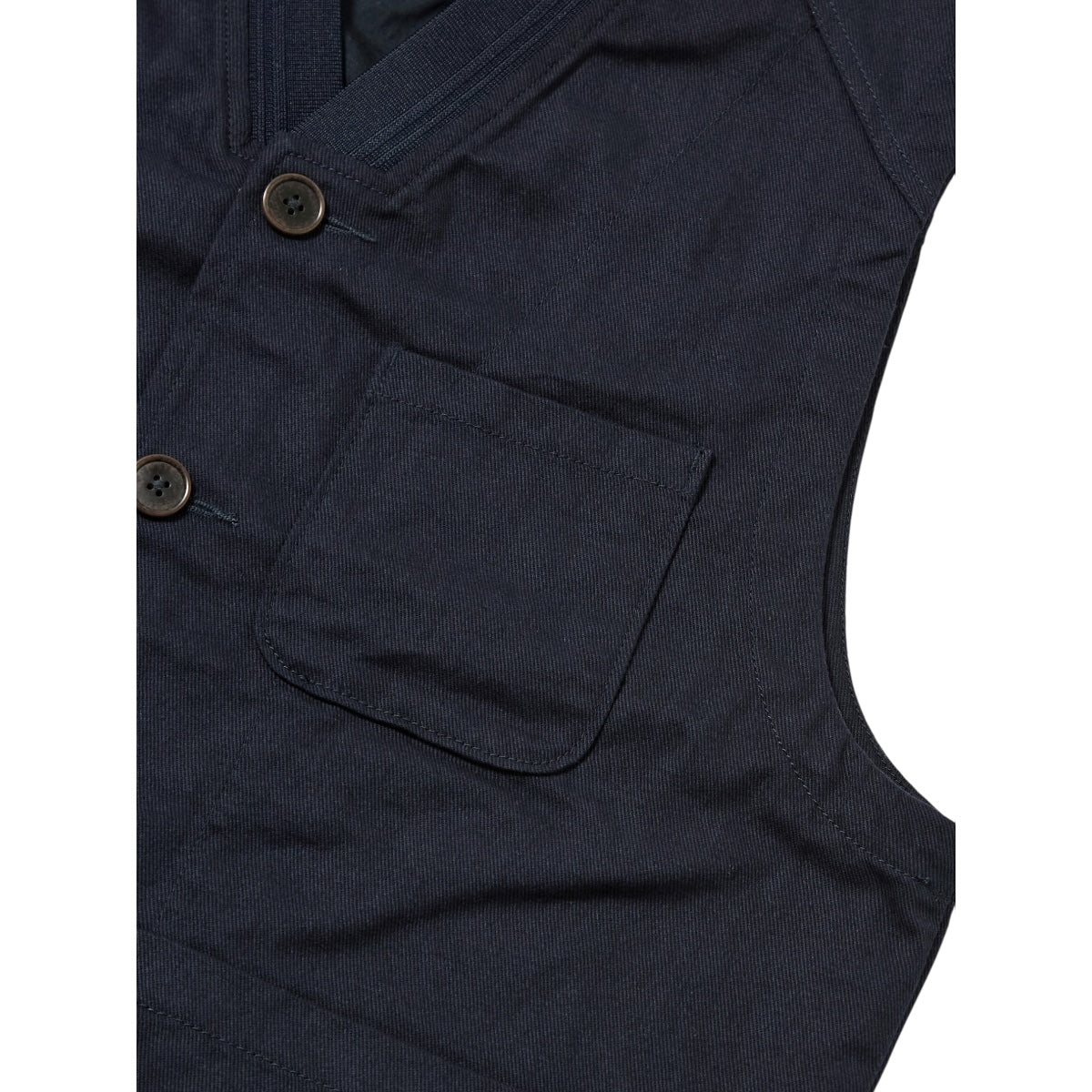 Universal Works Station Waistcoat Works Twill navy