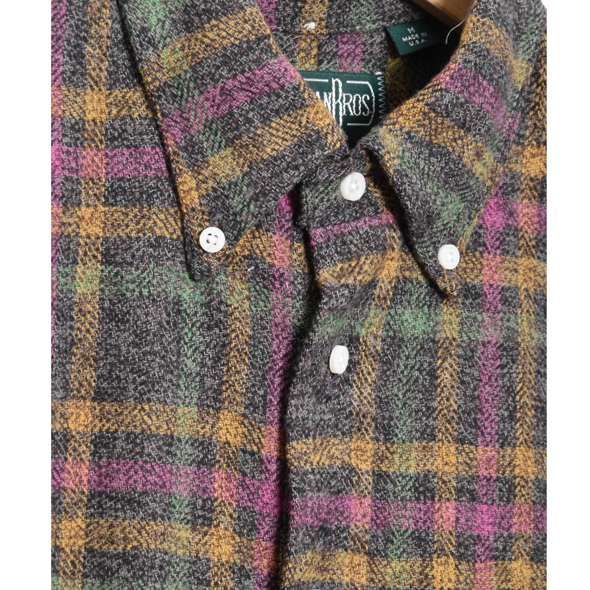 Gitman Brothers Vintage VS19 grey plaid multi flannel