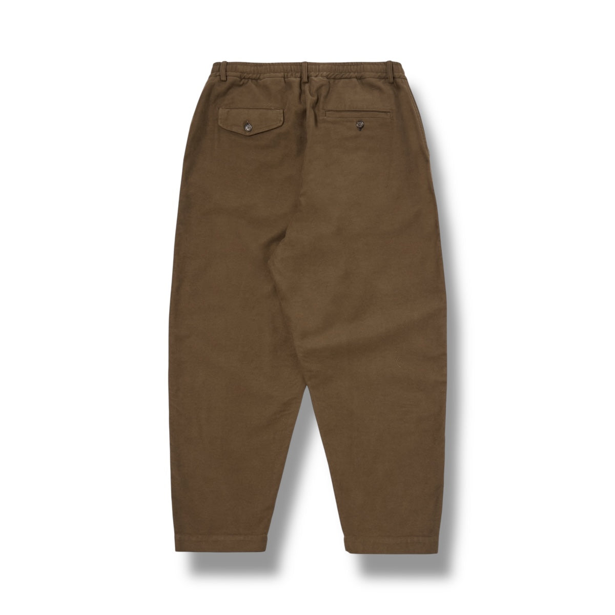 Universal Works Pleated Track Pant Comfort Moleskin khaki