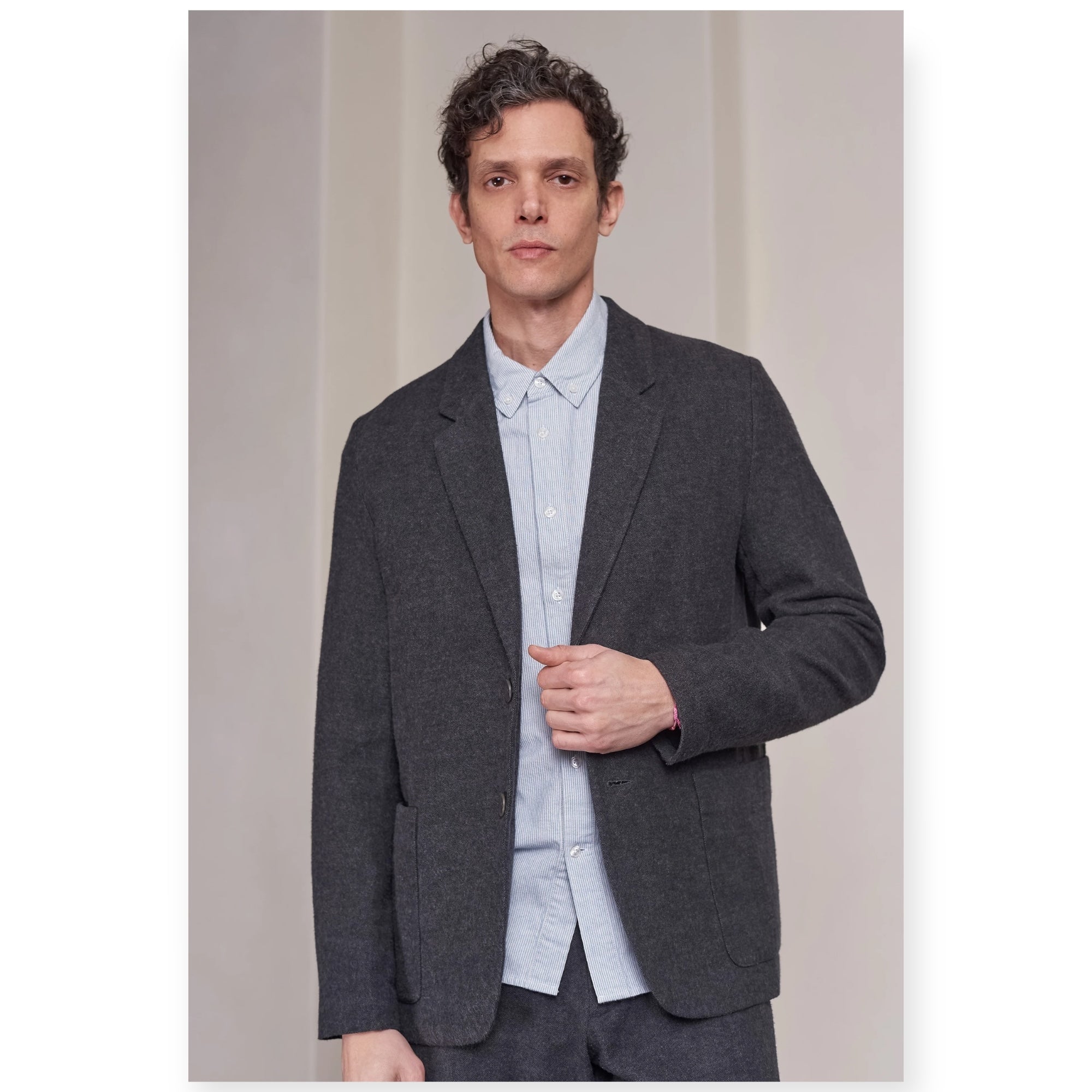 About Companions Enver Blazer Eco Flannel mel grey