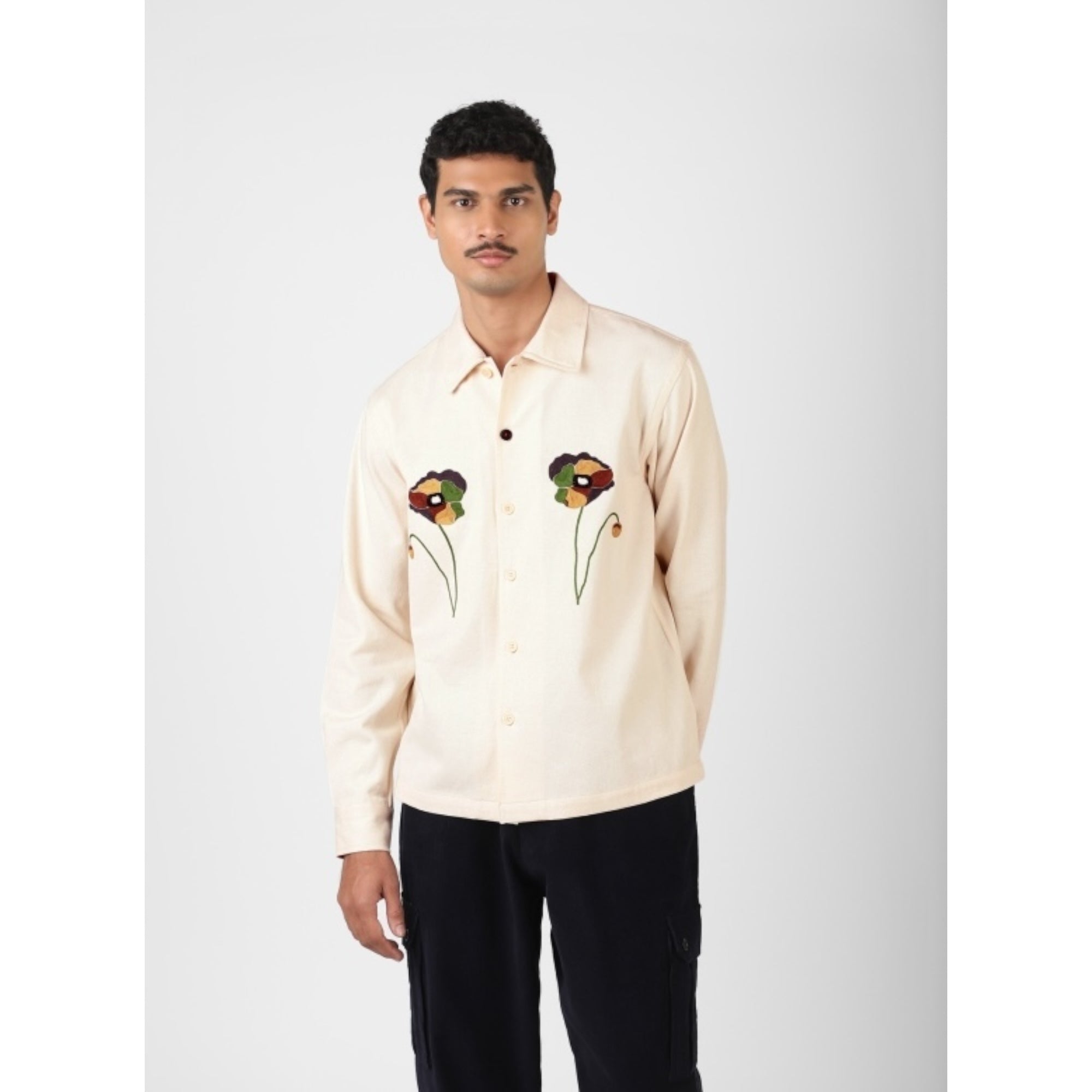 Kardo Martin Embroidered Poppy natural