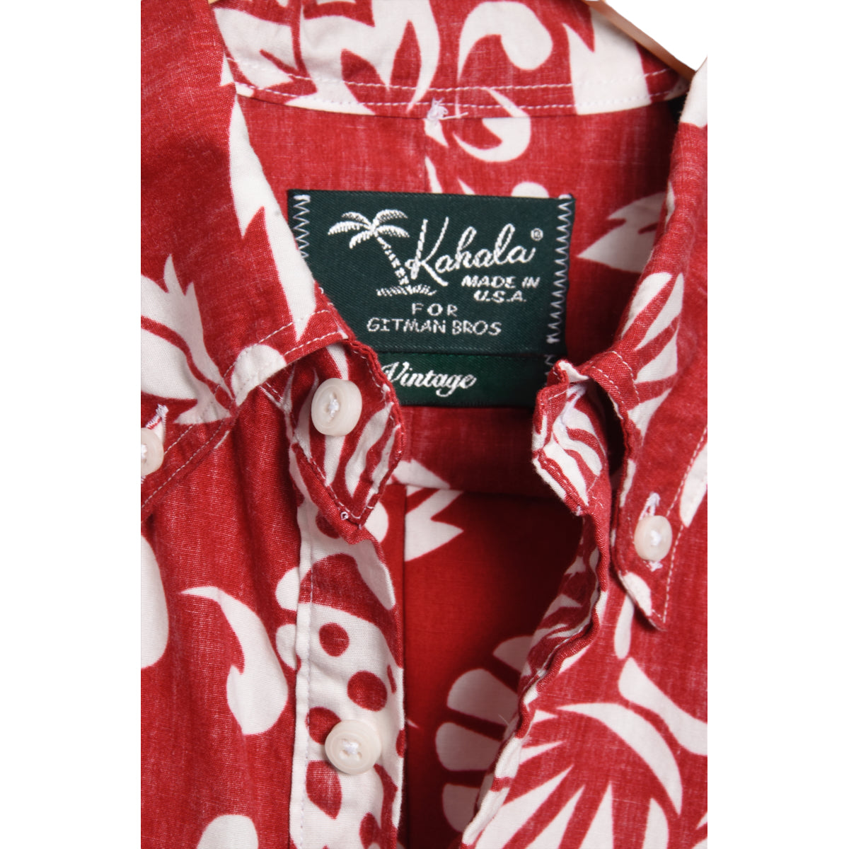 Gitman Brothers Vintage button down shortsleeve red duke's pareo popover