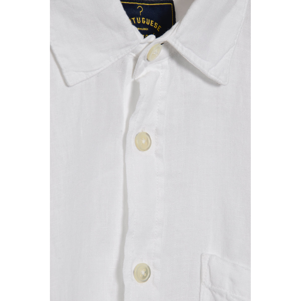 Portuguese Flannel Linen Pocket Shirt white