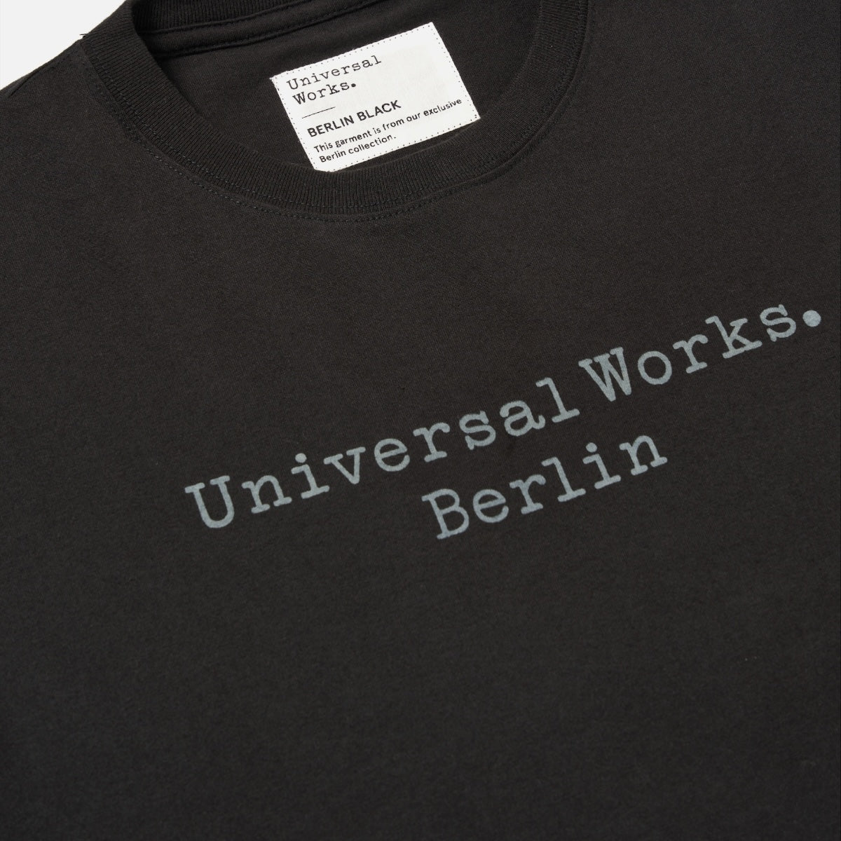 Universal Works Berlin Black UW Berlin Print Tee 30301BBS organic jersey