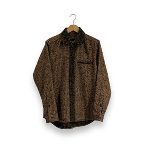 Frank Leder 2-sided Wool Shirt terracotta/black