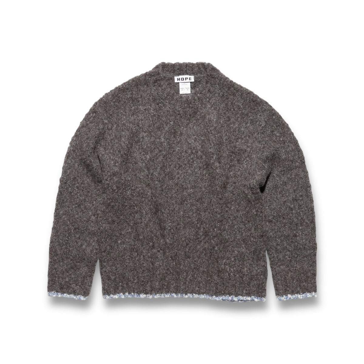 Hope Box Sweater grey textured alpaca