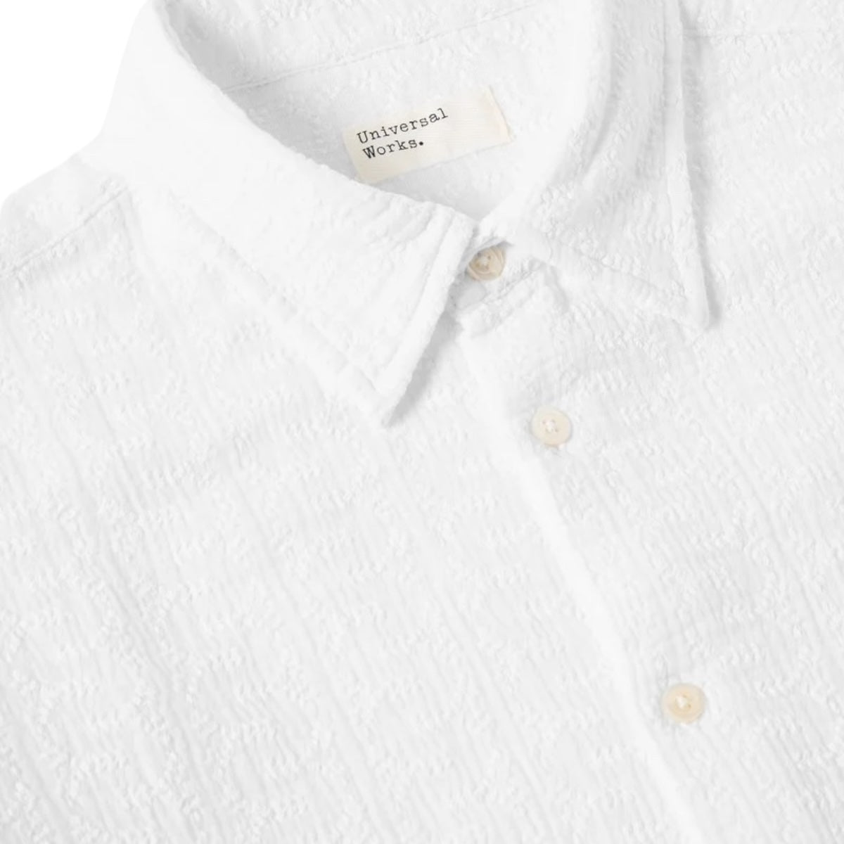 Universal Works Square Pocket Shirt P3075 Bobble Cotton white