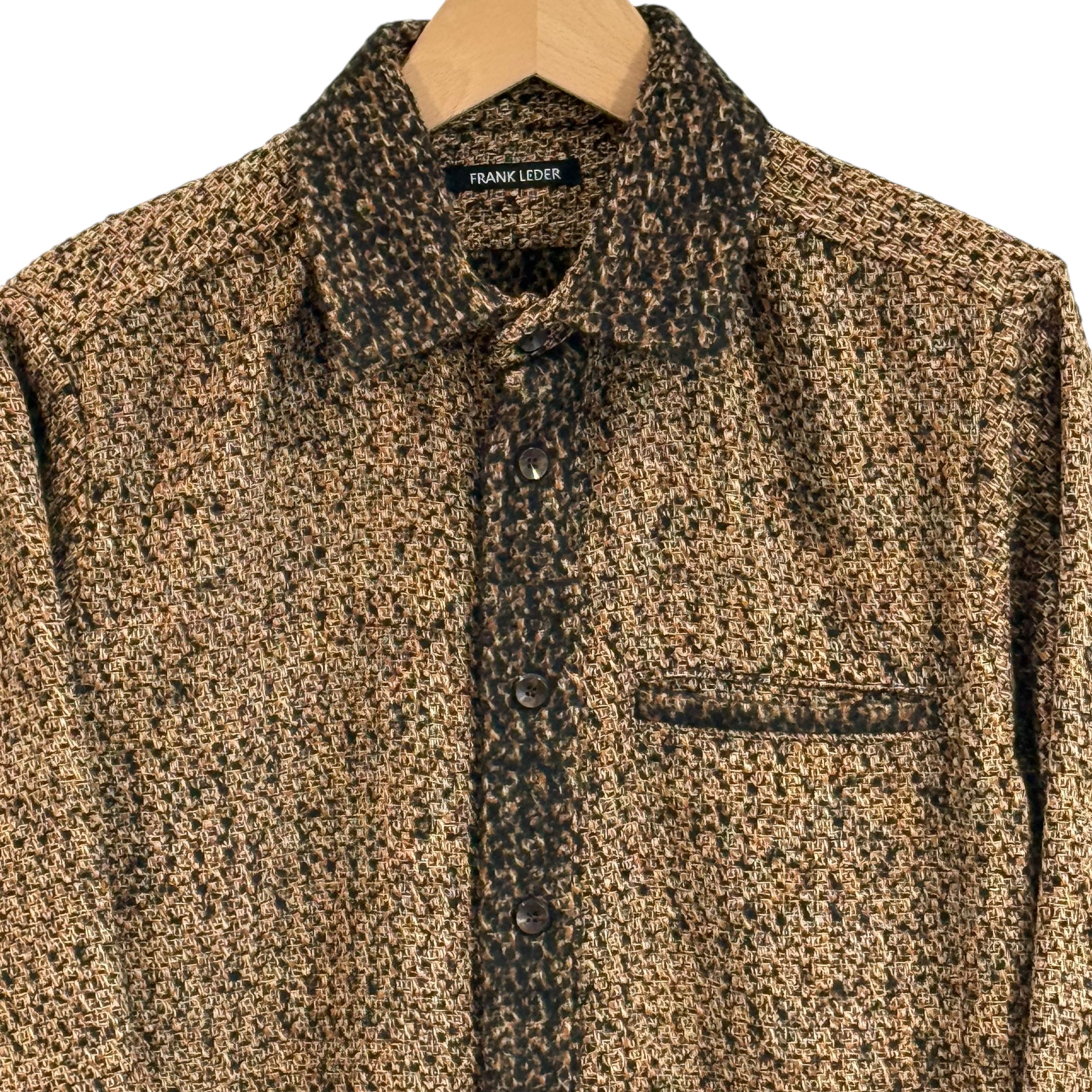 Frank Leder 2-sided Wool Shirt terracotta/black