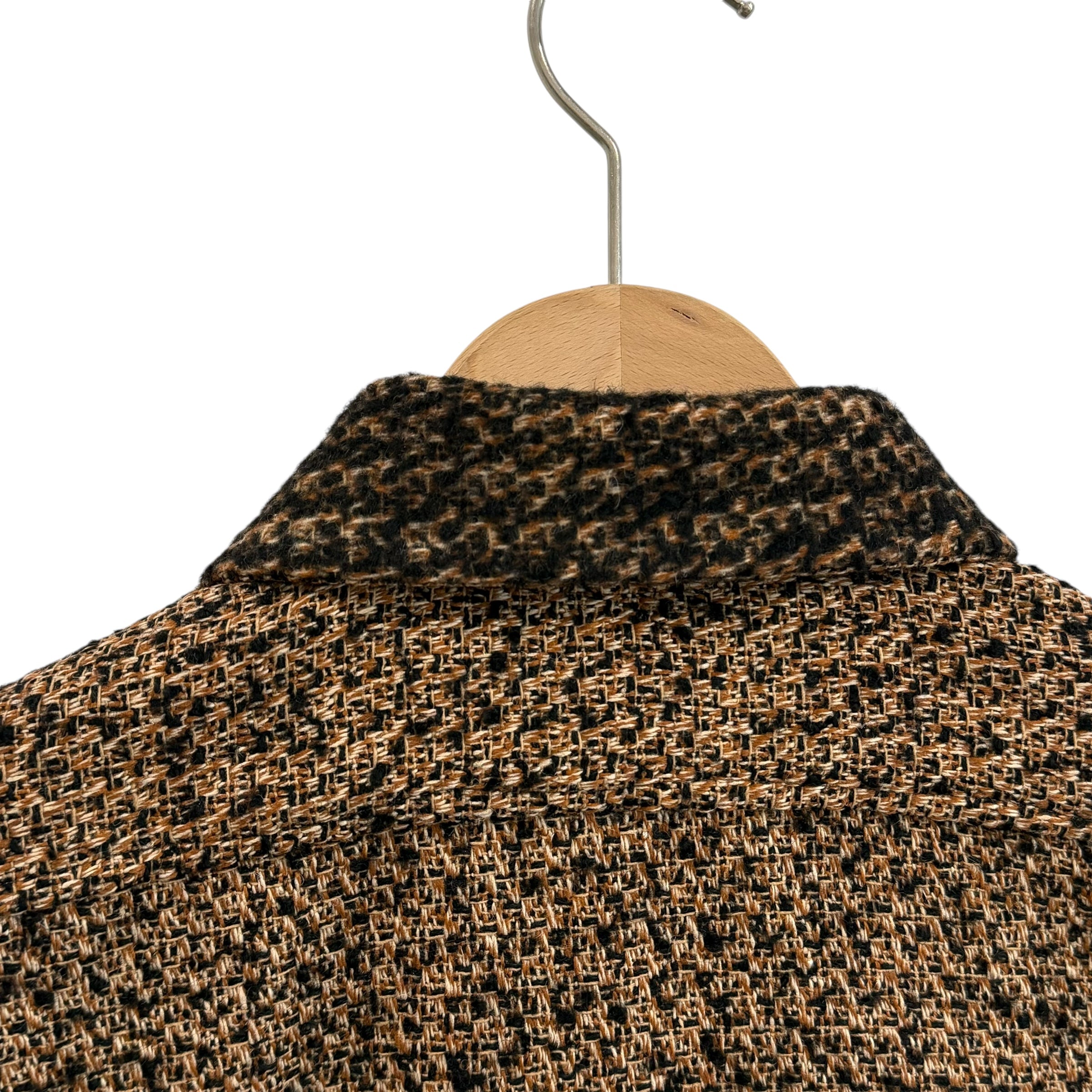 Frank Leder 2-sided Wool Shirt terracotta/black