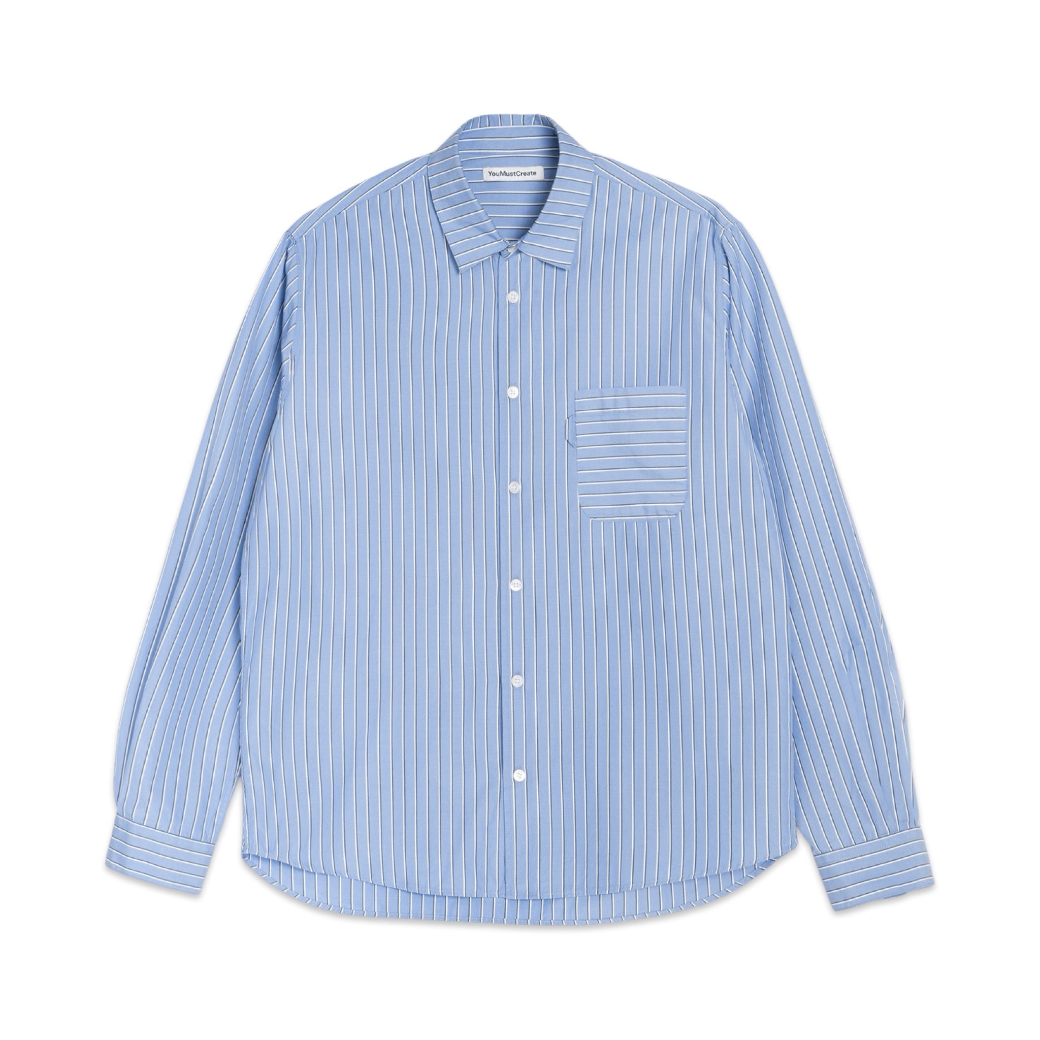 YMC Curtis Shirt office stripe blue