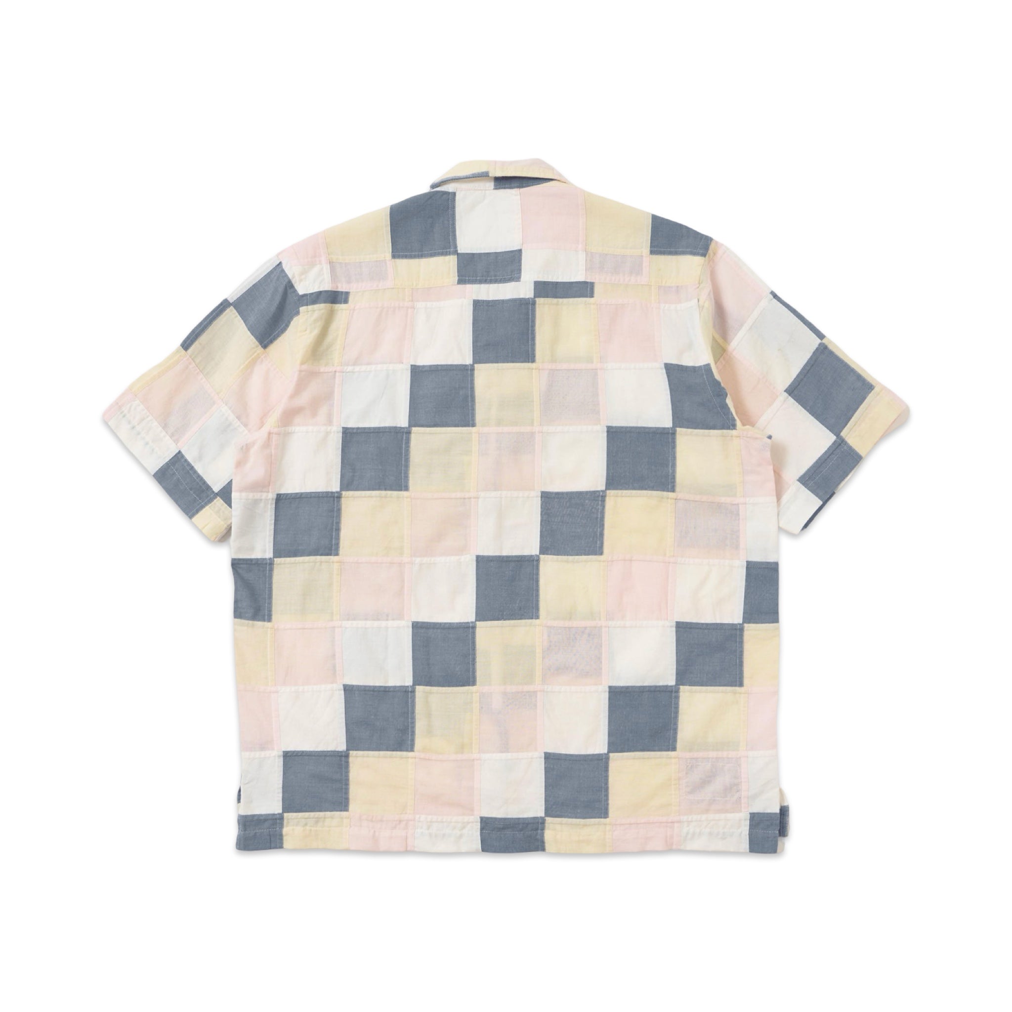 Universal Works Camp Shirt Patchwork Check pastel check
