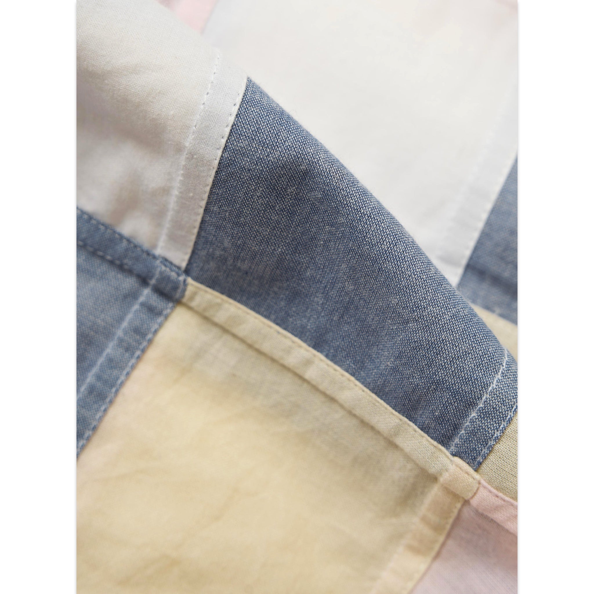 Universal Works Camp Shirt Patchwork Check pastel check