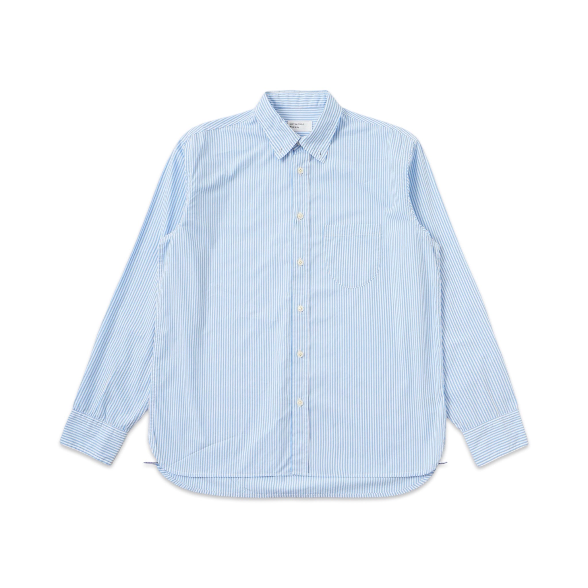 Universal Works Lazy Day Shirt Classic Nippon Stripe sky/white