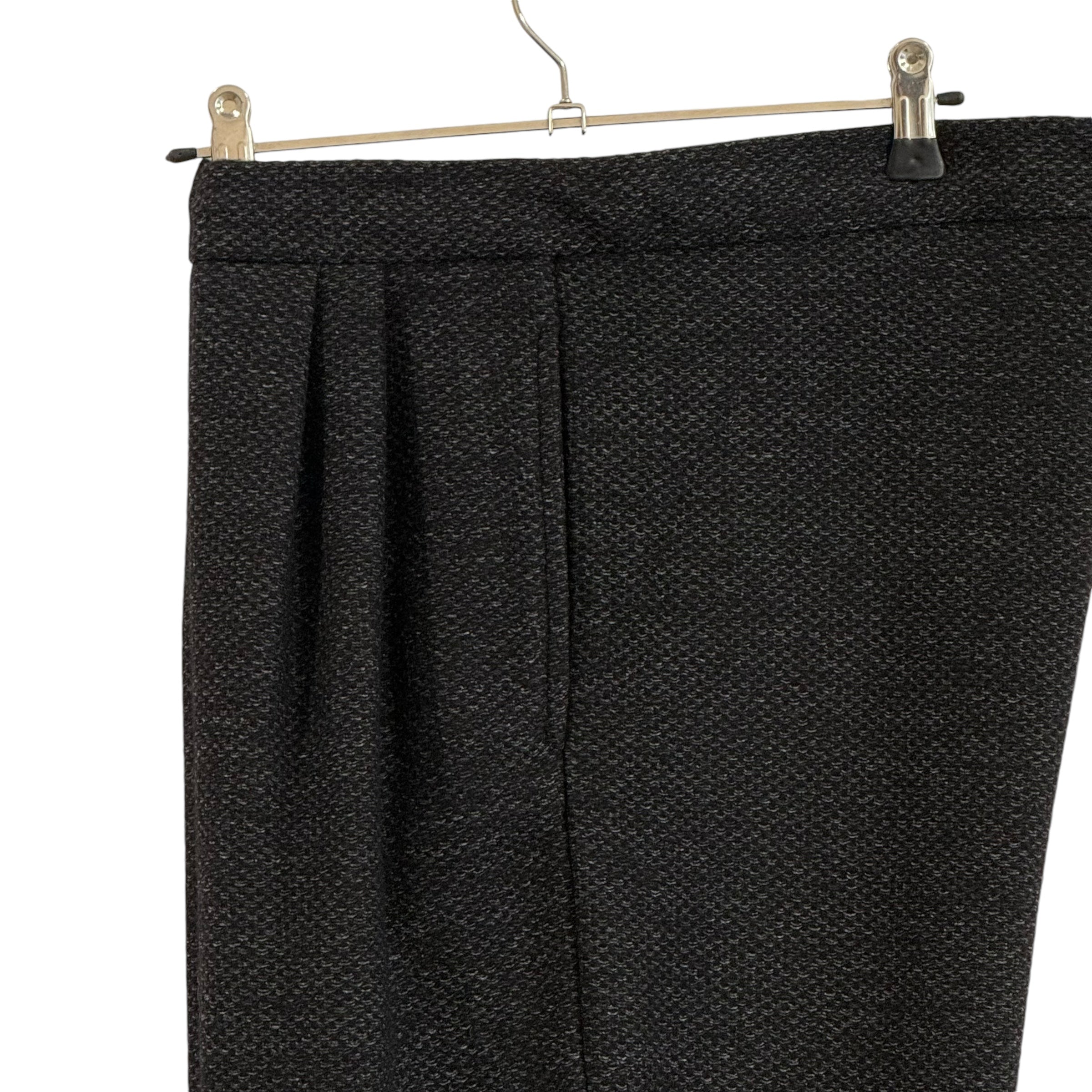 Frank Leder Textured Wool Drawstring Trouser navy