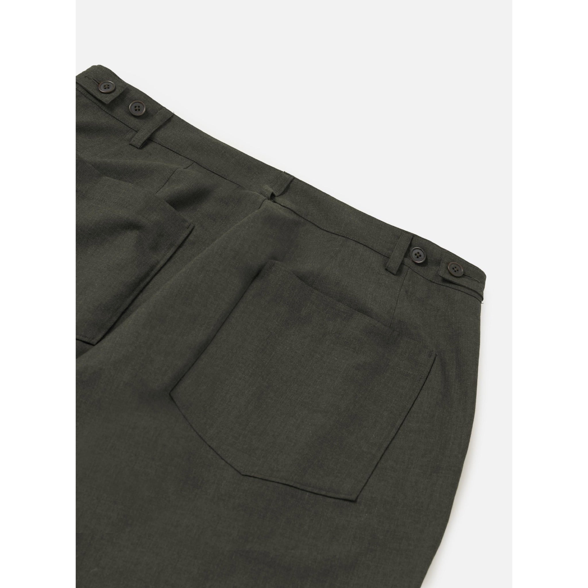 Universal Works Dutch Pant Tropical Suiting olive marl
