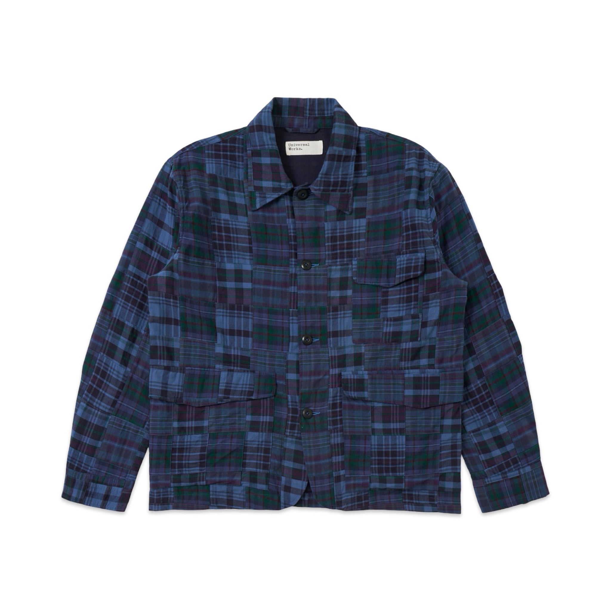 Universal Works Duty Jacket Madras Patchwork navy