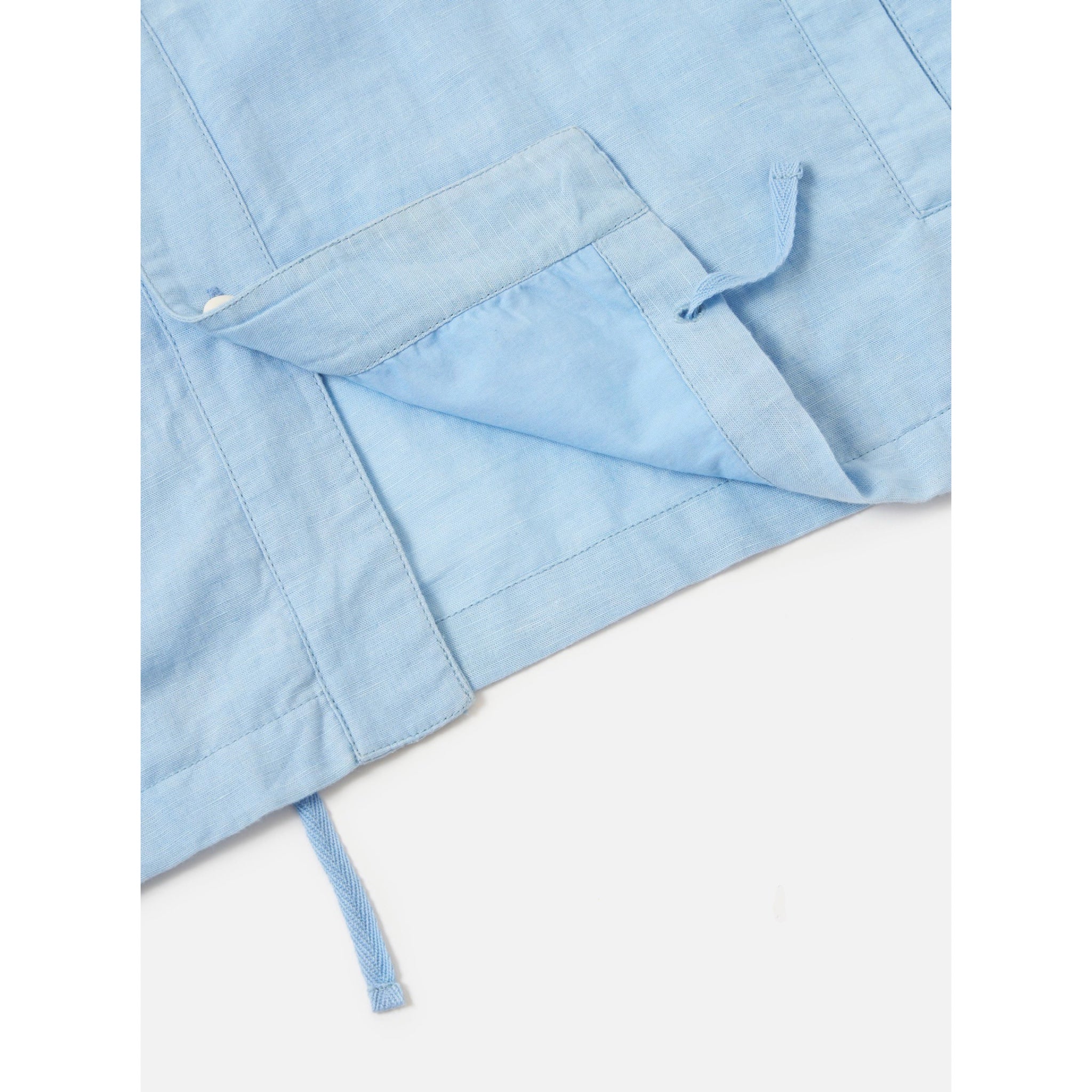 Universal Works Parachute Shirt linen cotton shirting pale blue