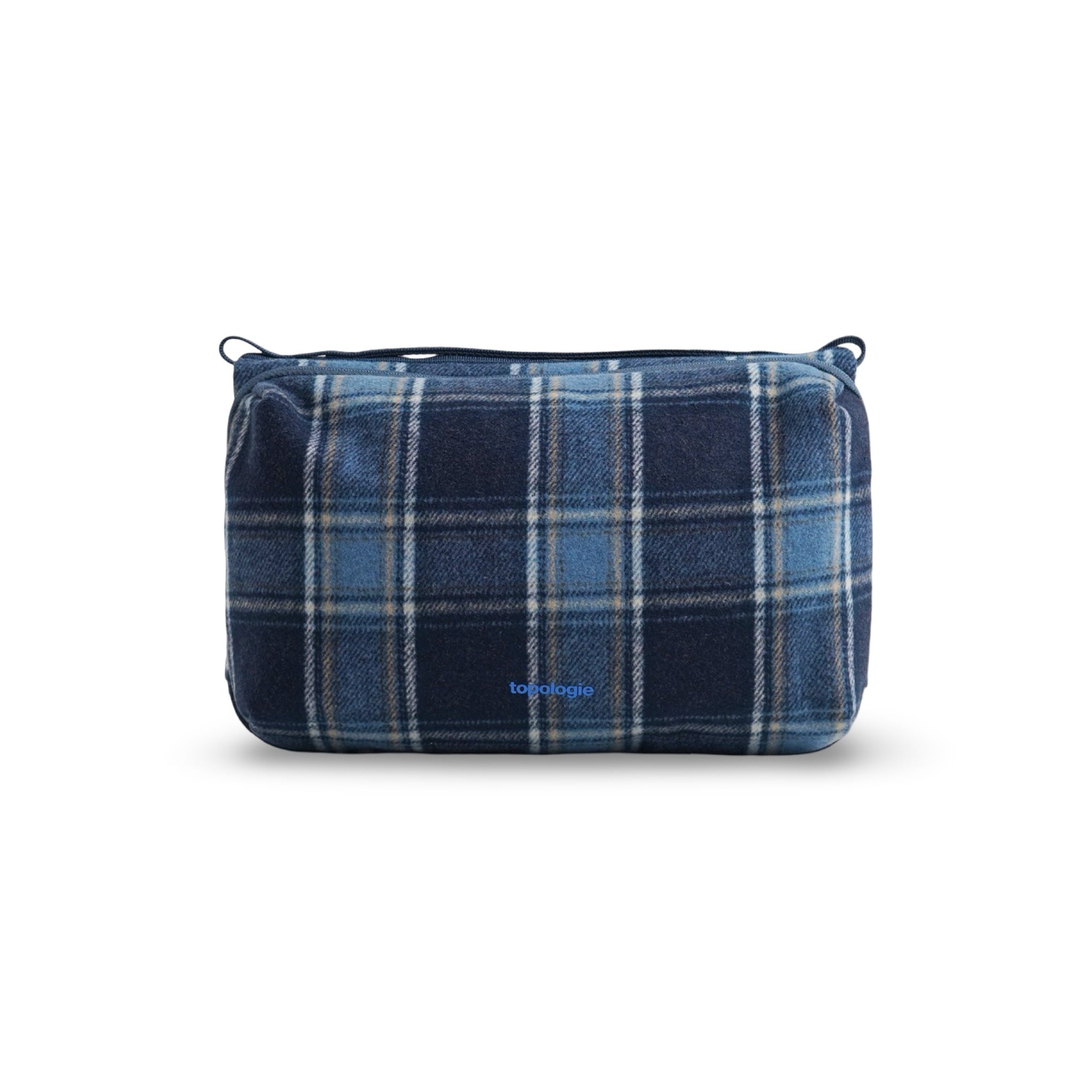 Topologie Bottle Sacoche Large check wool blue check