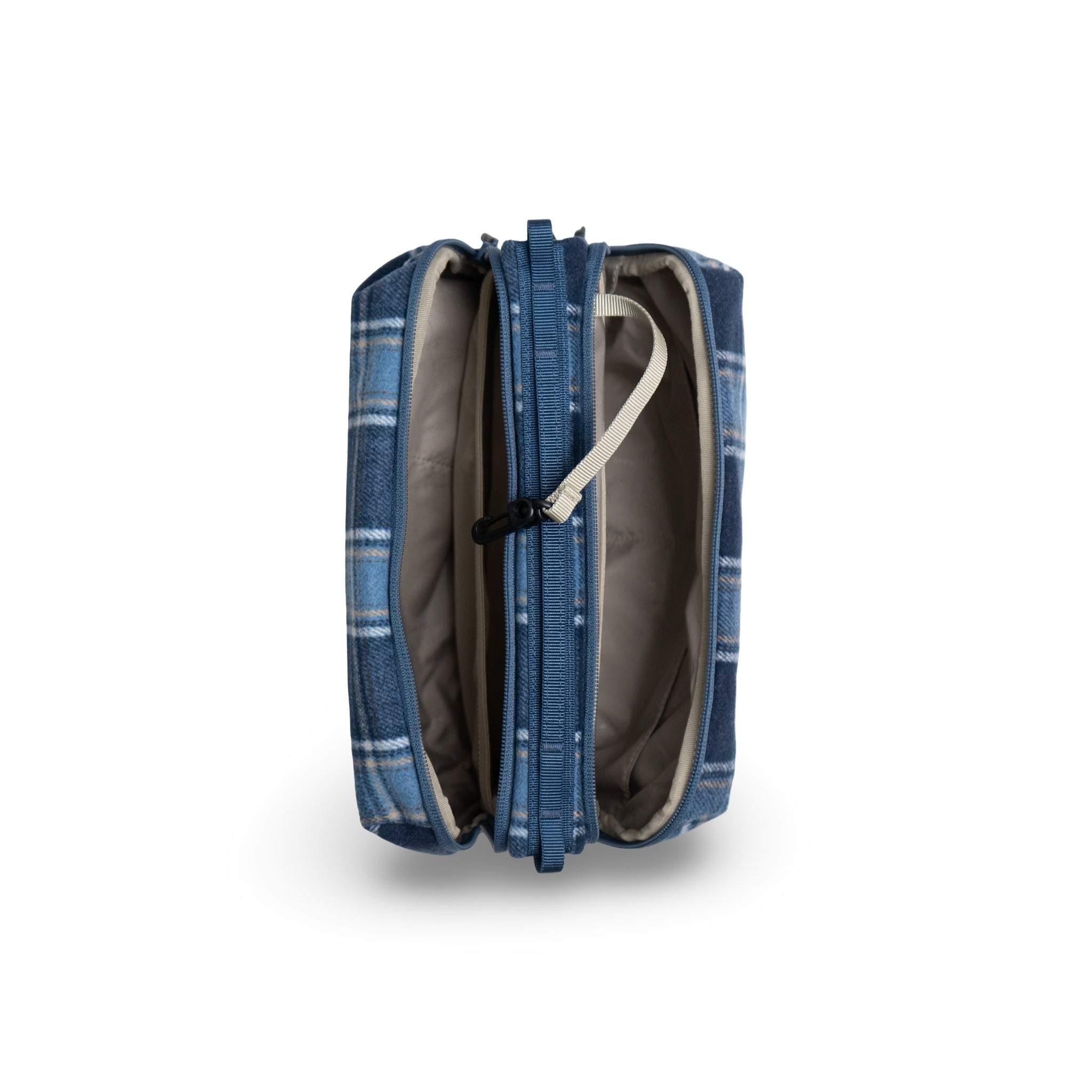 Topologie Bottle Sacoche Large check wool blue check