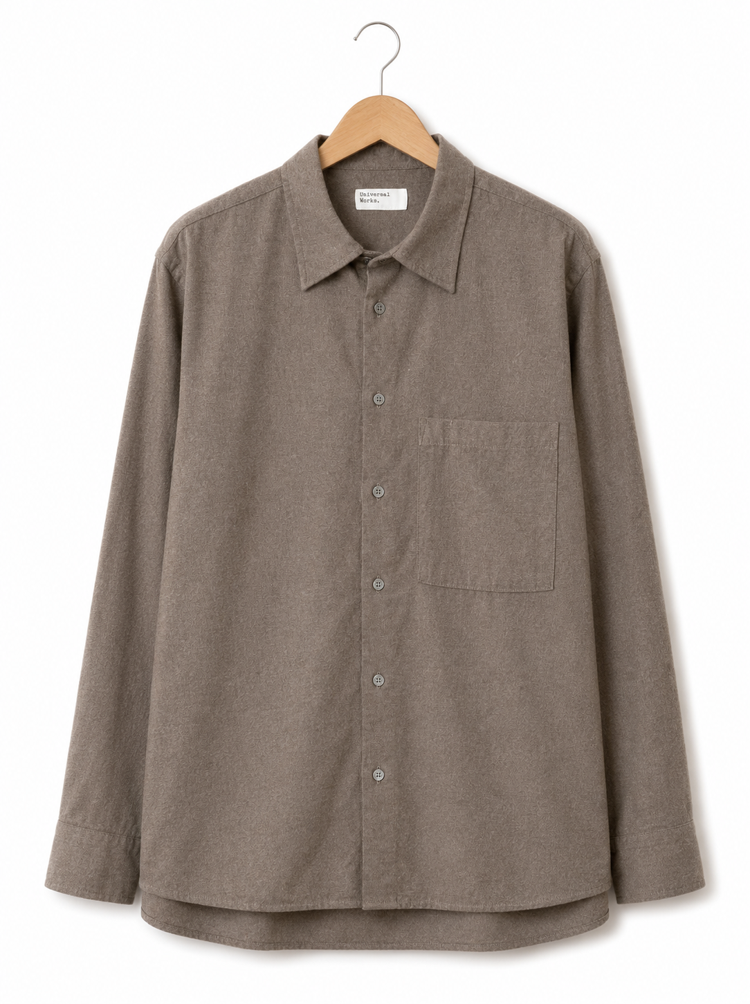 Universal Works Square Pocket Shirt brushed flannel brown