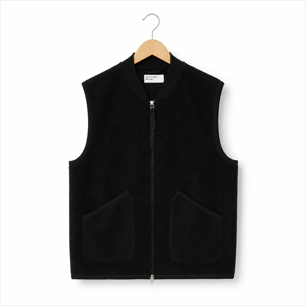Universal Works Zip Waistcoat fleece black