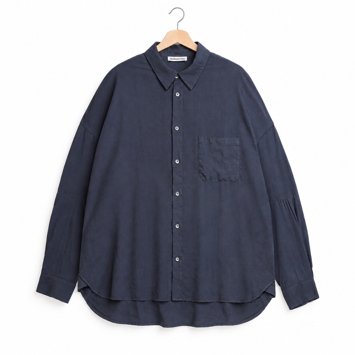 YMC Anti Shirt garment dye viscose blue