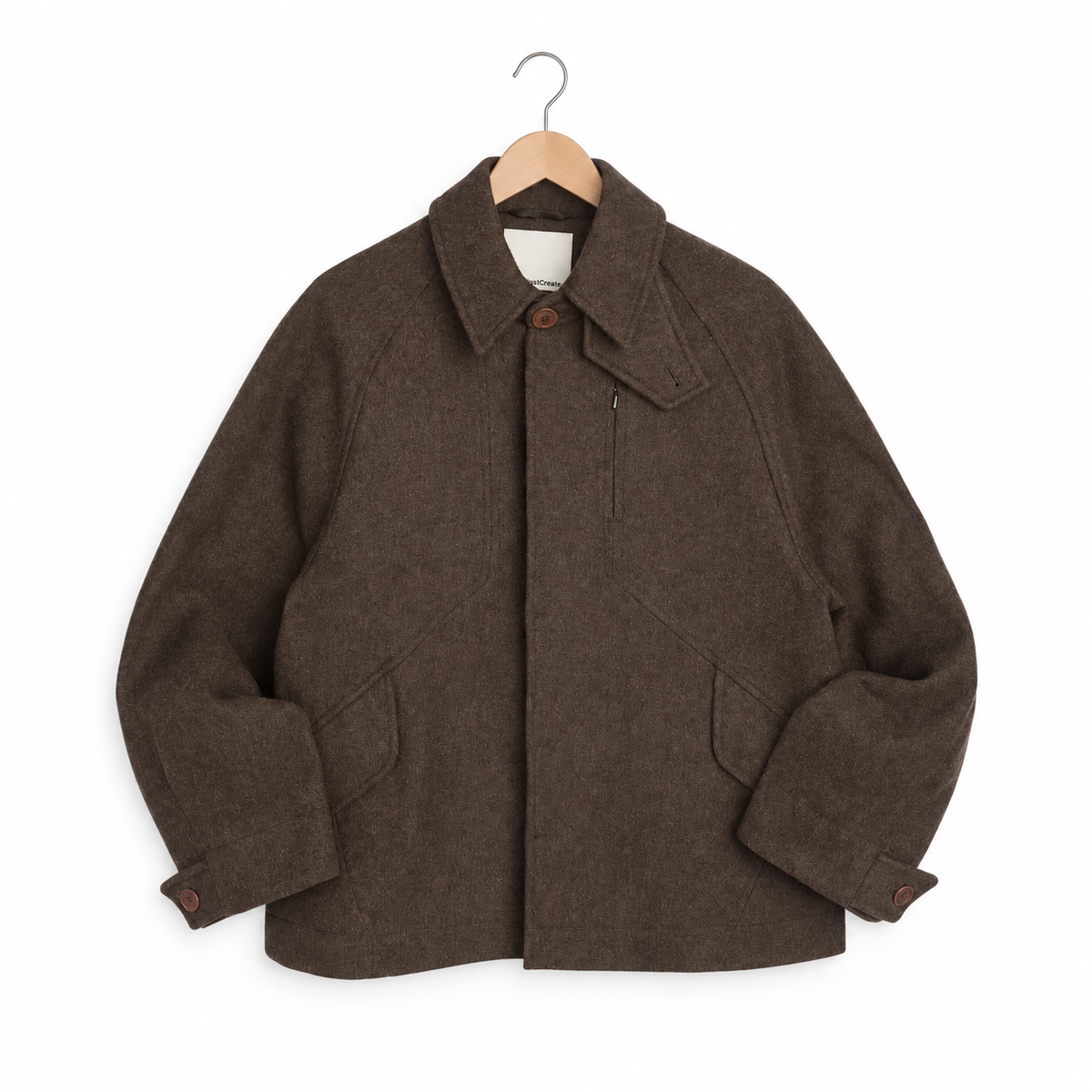 YMC Harrison Jacket melange melton wool brown