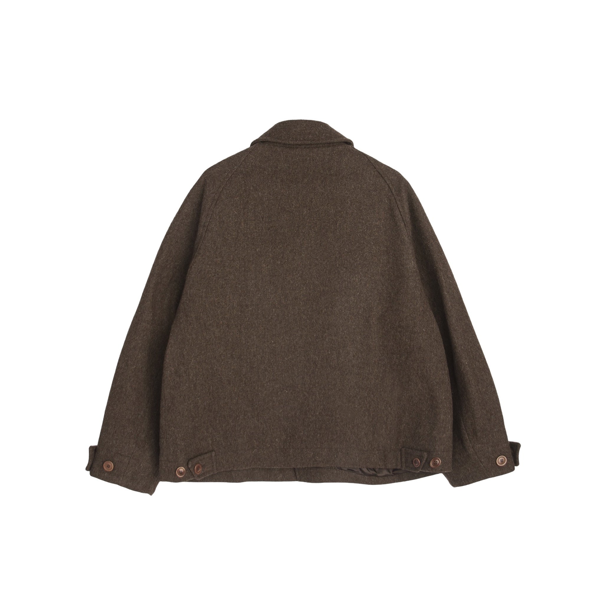 YMC Harrison Jacket melange melton wool brown