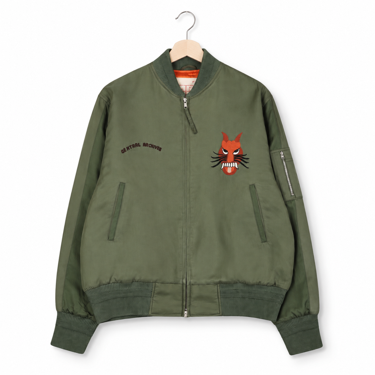 Kardo Craft Max Jacket Silk Bomber Tiger Embroidery green