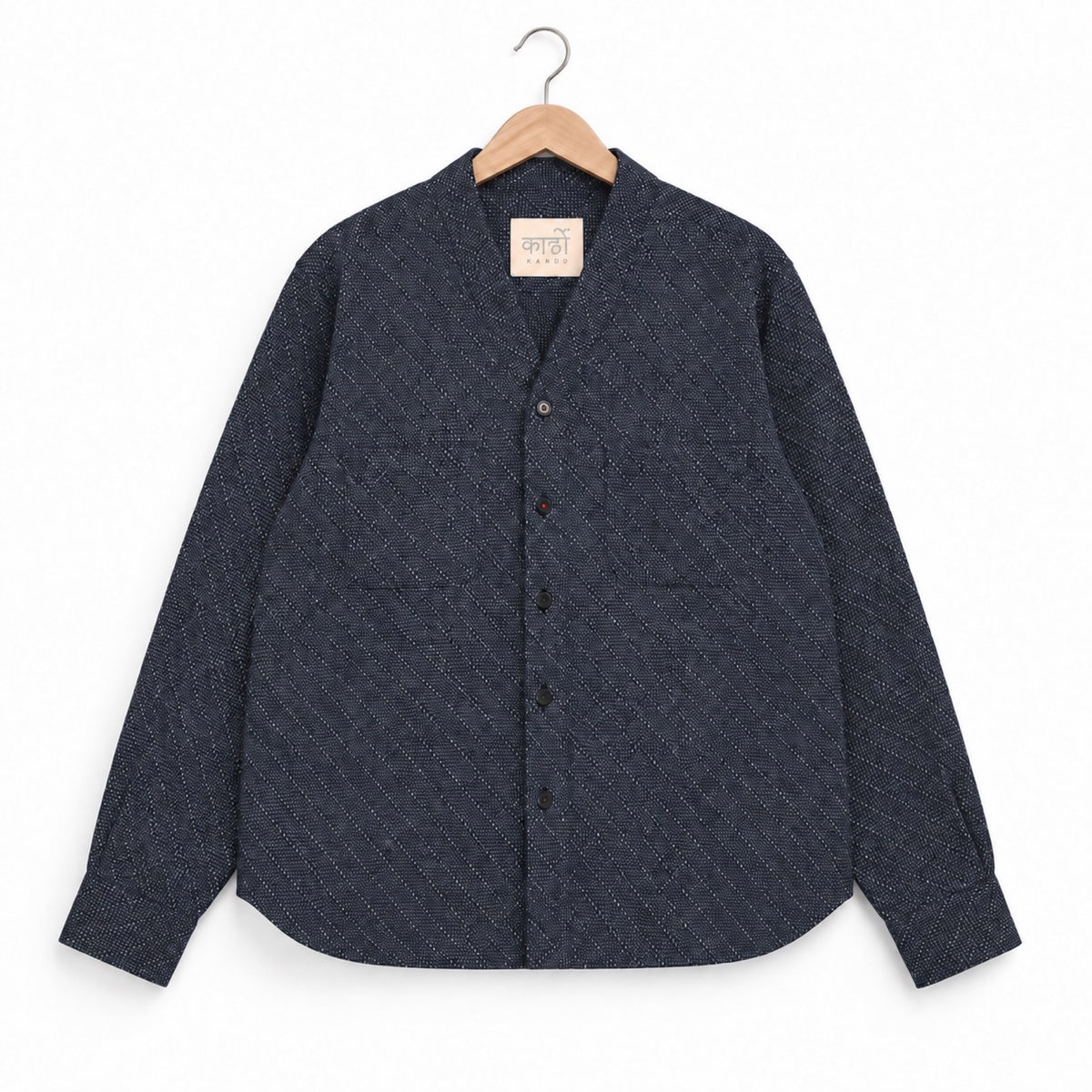 Kardo Ryoko Shirt IJAC01 Irregular Grid Check indigo