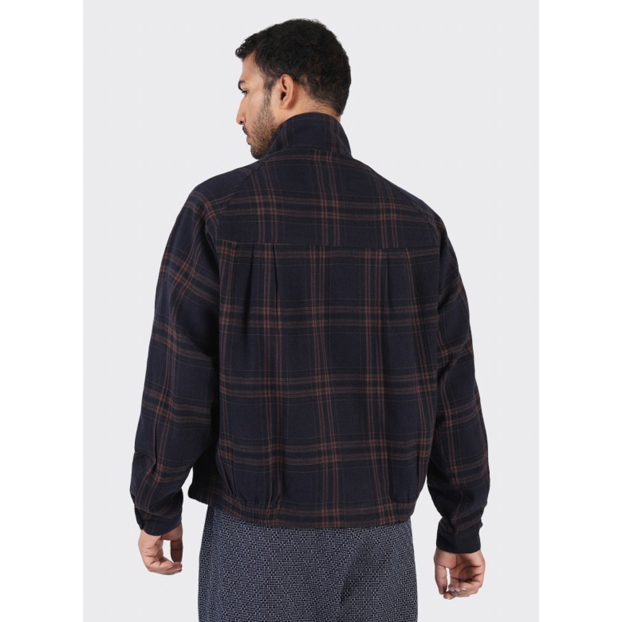 Kardo Stanley Jacket HW57 Hand-Loomed Cotton navy plaid